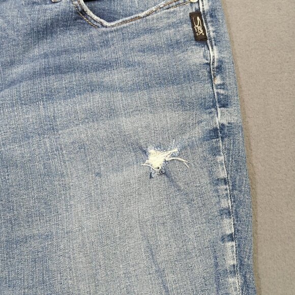 Silver Jeans Women's 20 Blue Boyfriend Distressed Denim - Picture 10 of 14